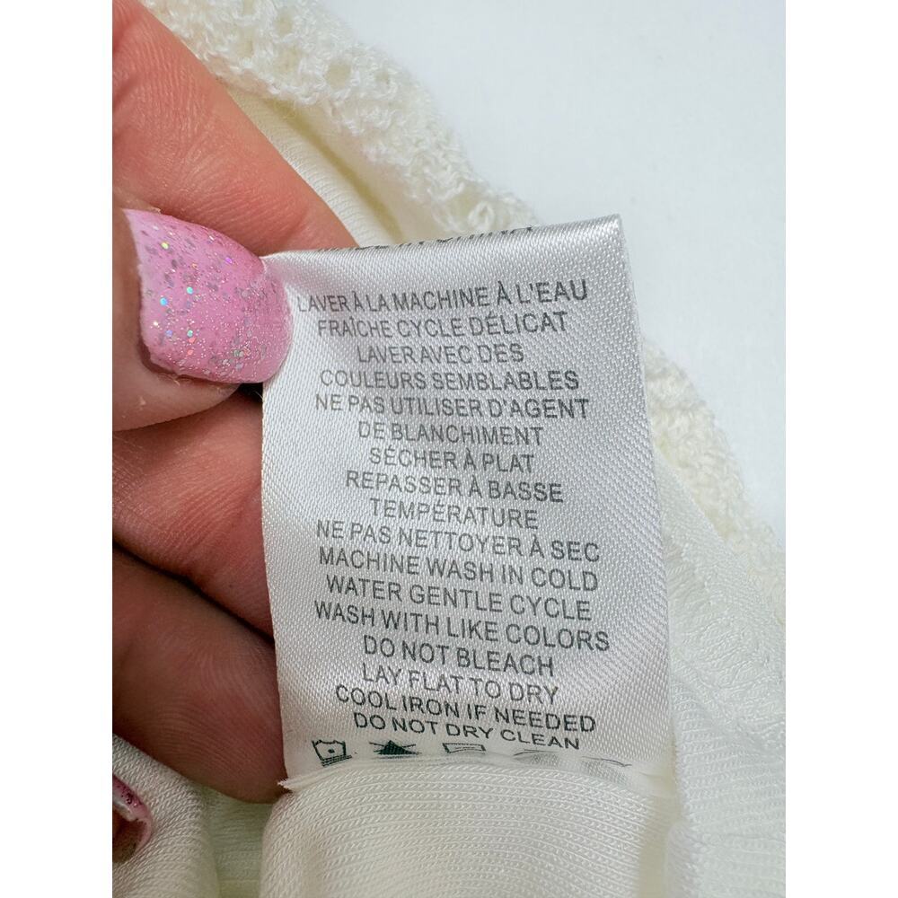 House of Harlow 1960 Ivory Crochet Knit Maxi Skirt Tiered Boho Resort Festival M - Picture 15 of 15